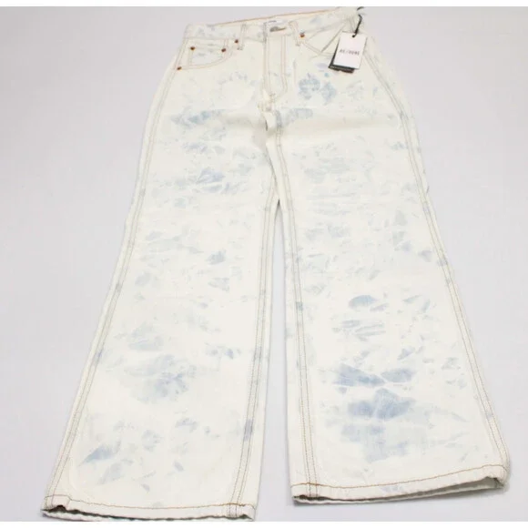 Re/Done NWD Jeans Size 26 US 90s High Rise Loose Sunbleached Off-White / Blue